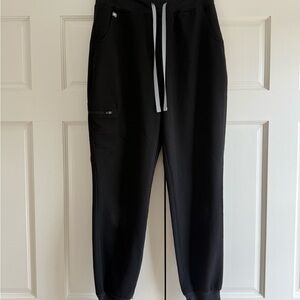 Figs Black Joggers with White Drawstring